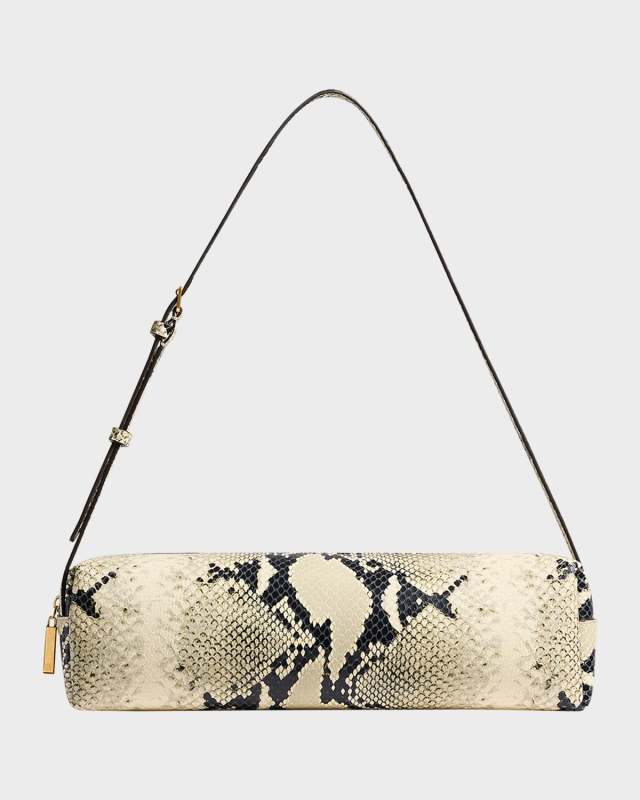 Kye Python-Print Leather Shoulder Bag